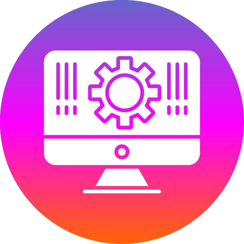 Monitor Glyph Gradient Circle Icon Design vector
