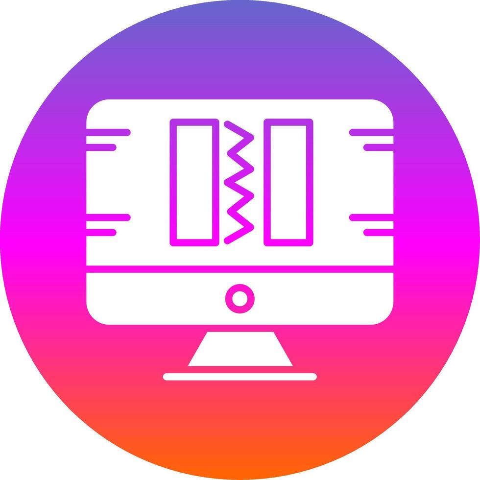 Broken Code Glyph Gradient Circle Icon Design vector
