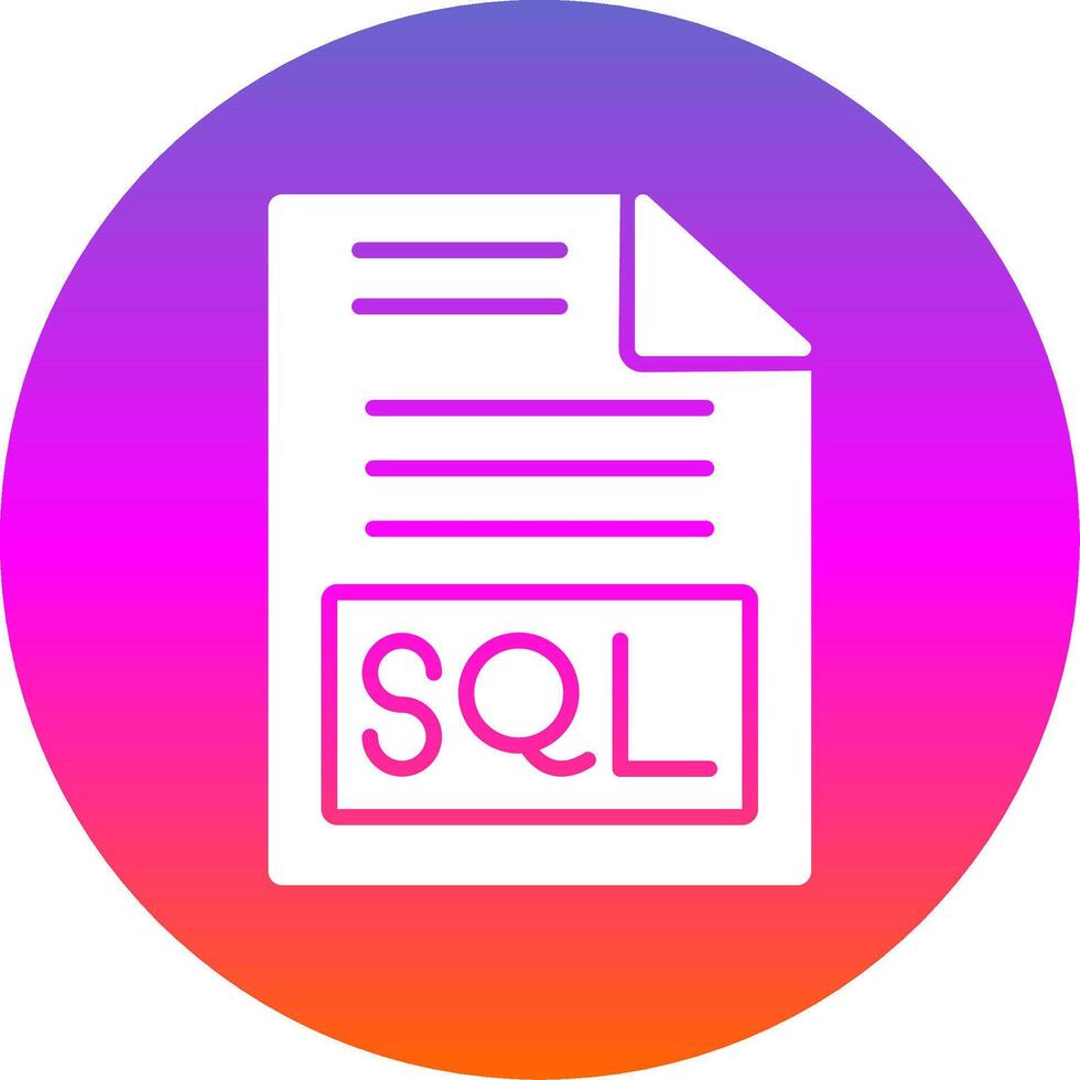Sql Glyph Gradient Circle Icon Design vector