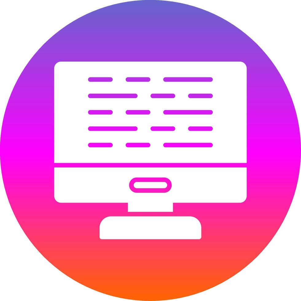 Computer Glyph Gradient Circle Icon Design vector