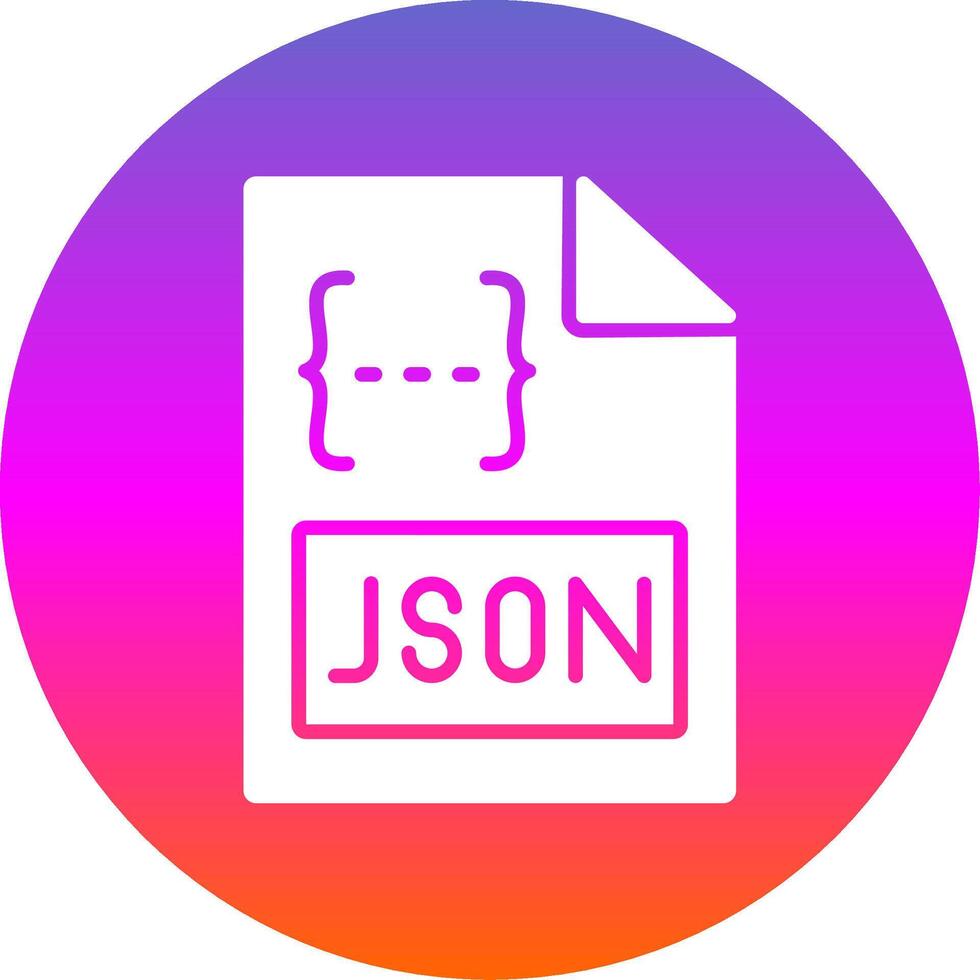 Json Glyph Gradient Circle Icon Design vector