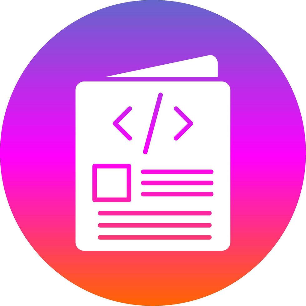Script Glyph Gradient Circle Icon Design vector