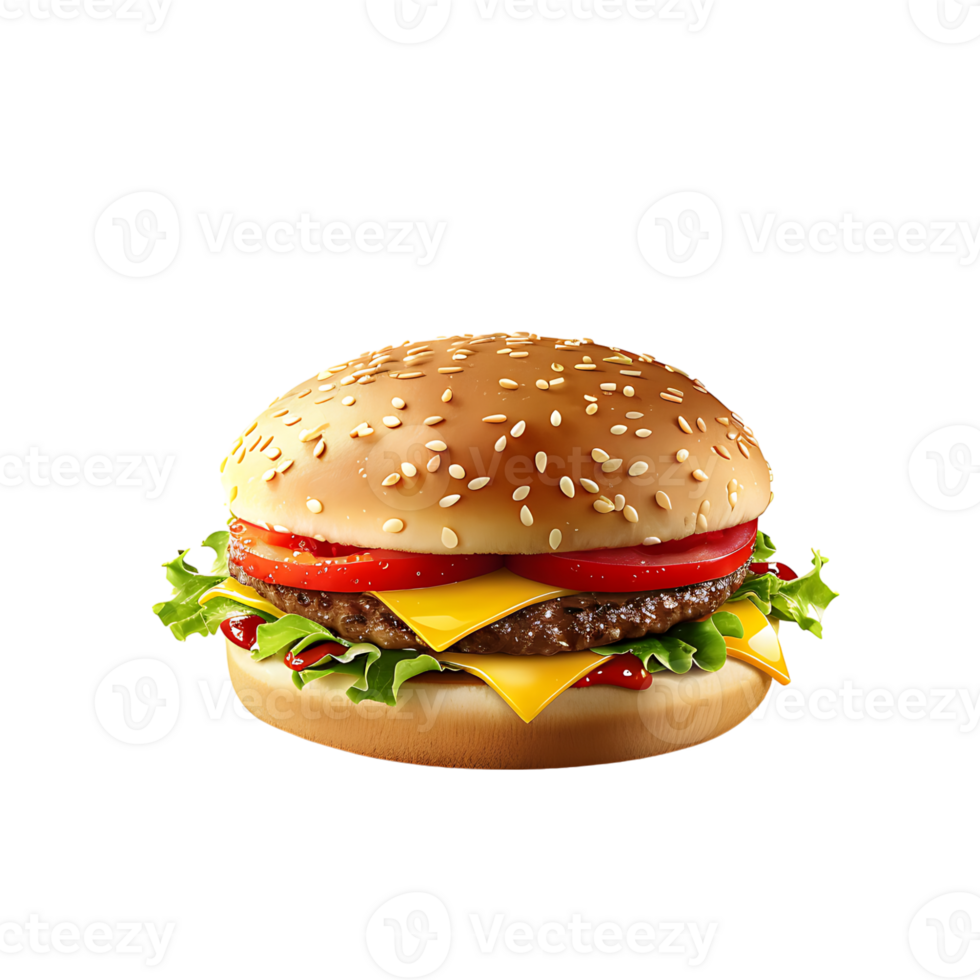 Hamburger auf isoliert transparent Hintergrund png