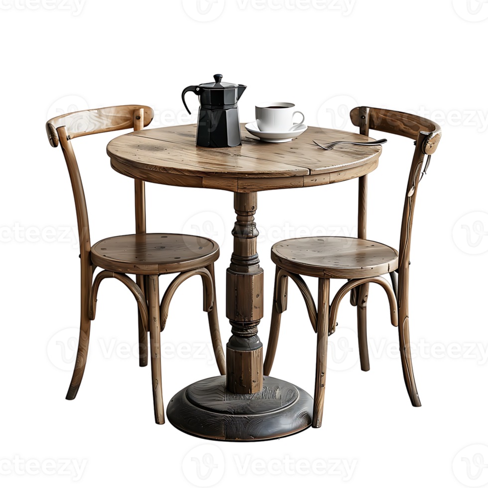 Cafe table on isolated transparent background png