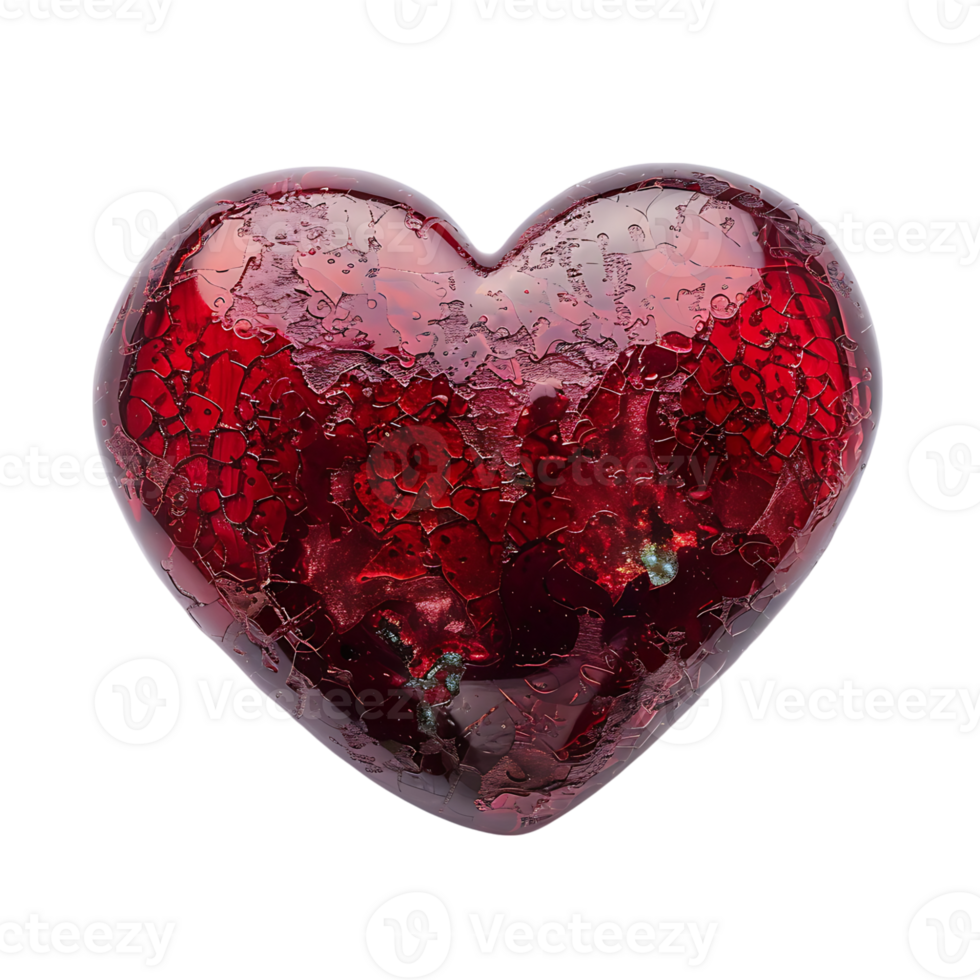 A red heart on isolated transparent background png
