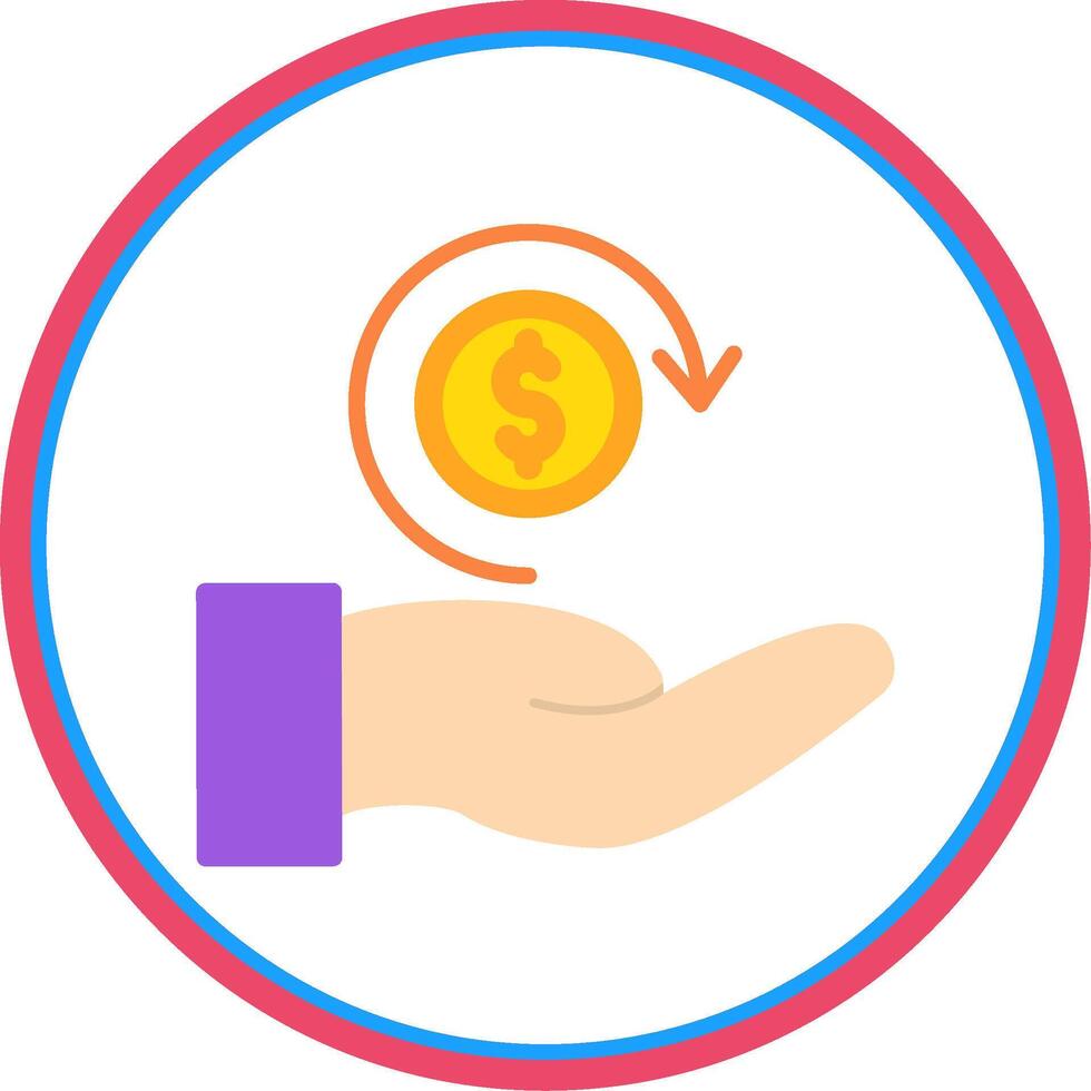 Return Of Investment Flat Circle Icon vector