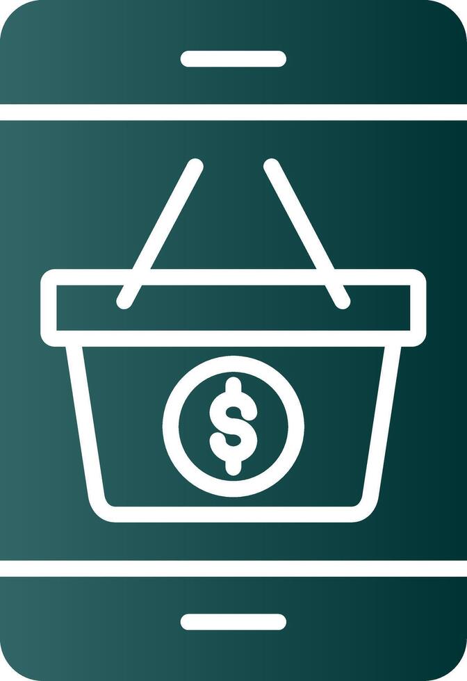 Mobile Shopping Glyph Gradient Icon vector