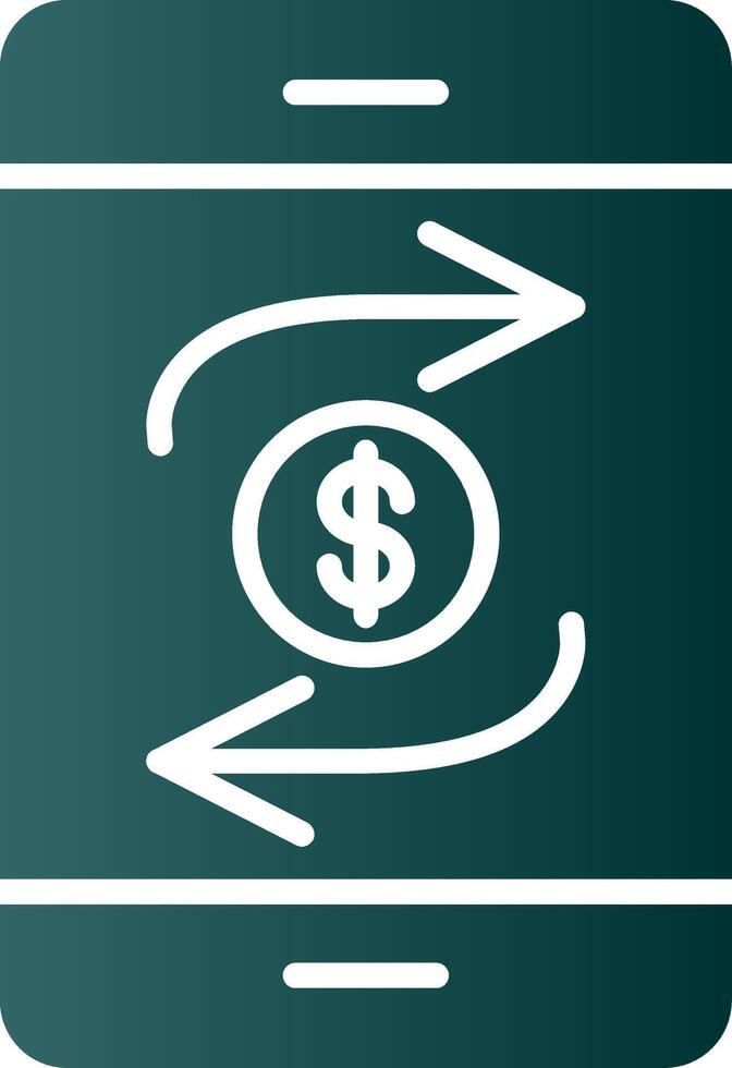 Mobile Transaction Glyph Gradient Icon vector