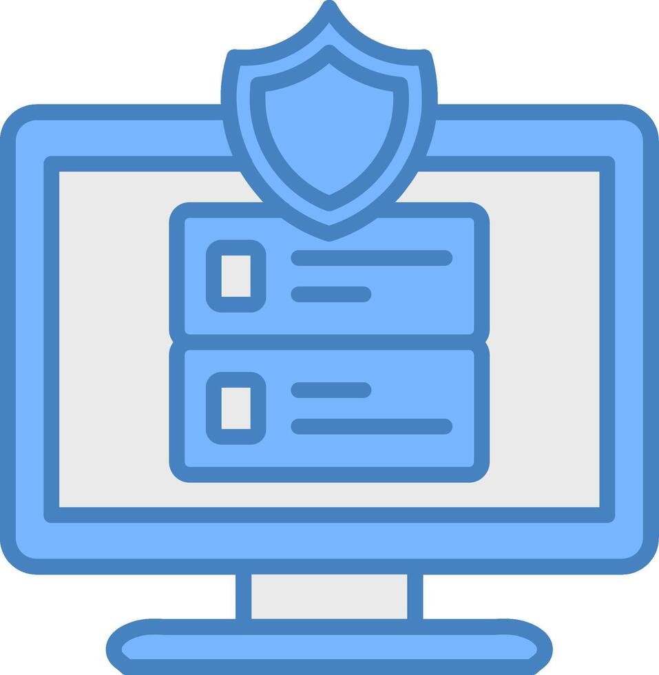 Data Protection Line Filled Blue Icon vector