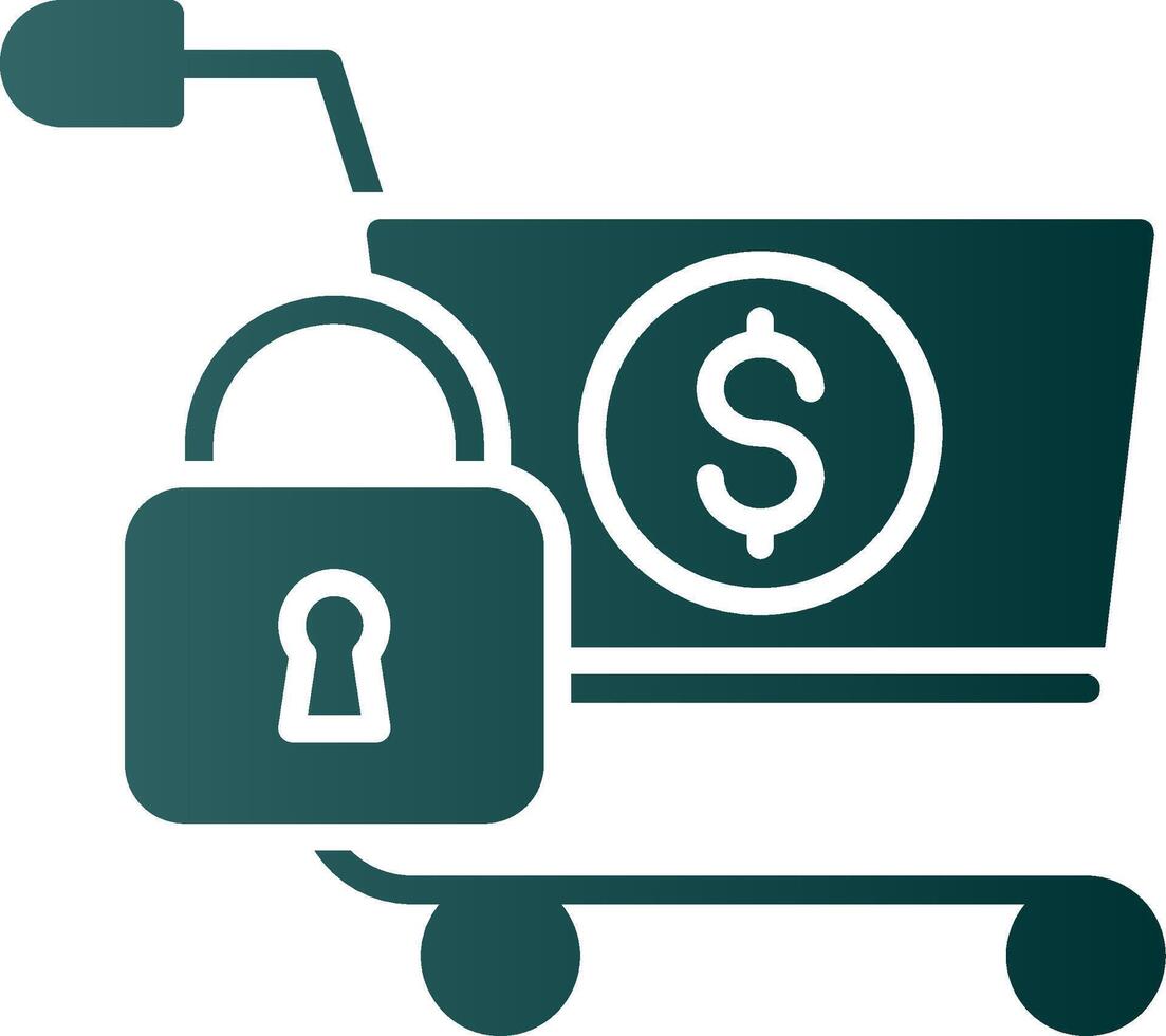 Secure OnGlyph Gradient Shopping Glyph Gradient Icon vector