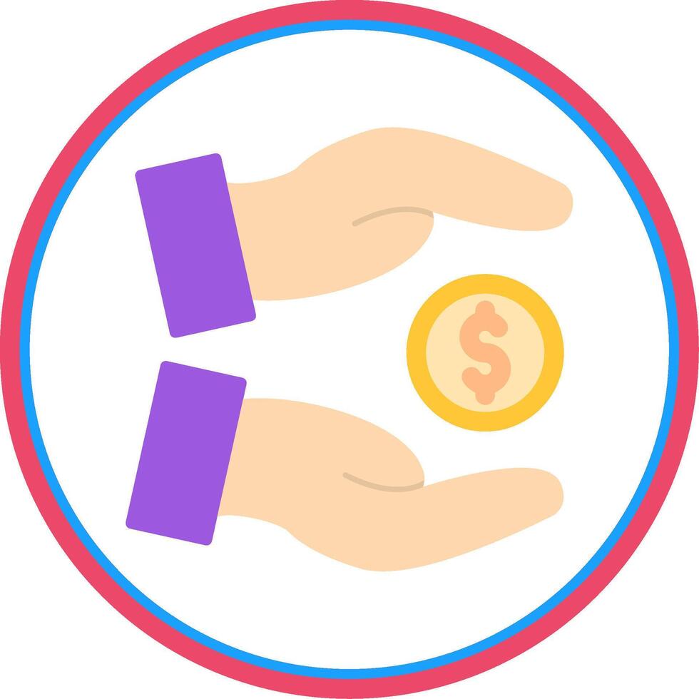 salvar dinero plano circulo icono vector