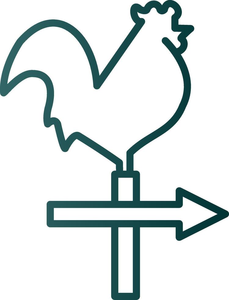 Weather Vane Line Gradient Icon vector