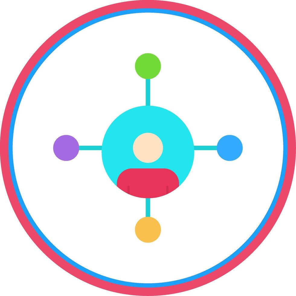 Networking Flat Circle Icon vector