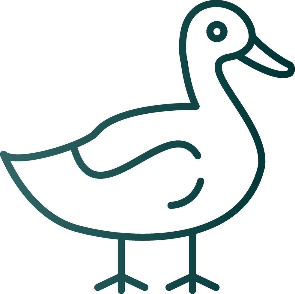 Duck Line Gradient Icon vector