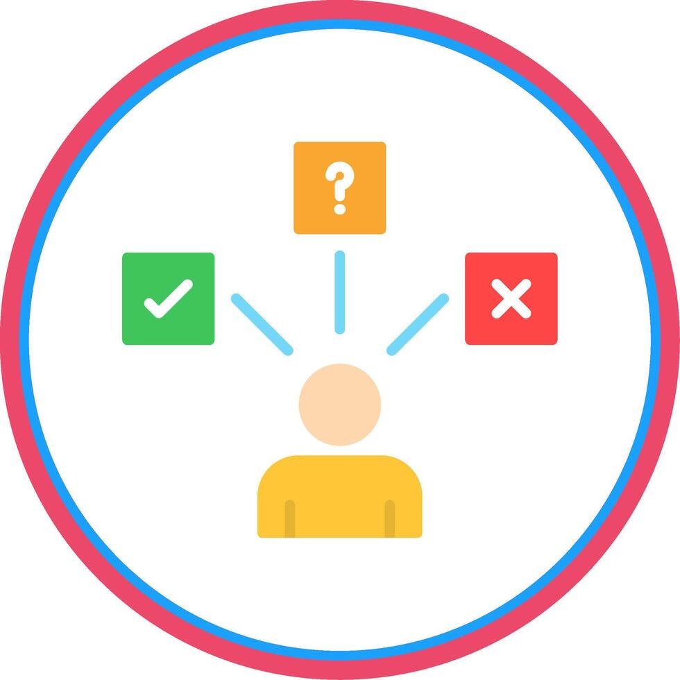 Decide Flat Circle Icon vector