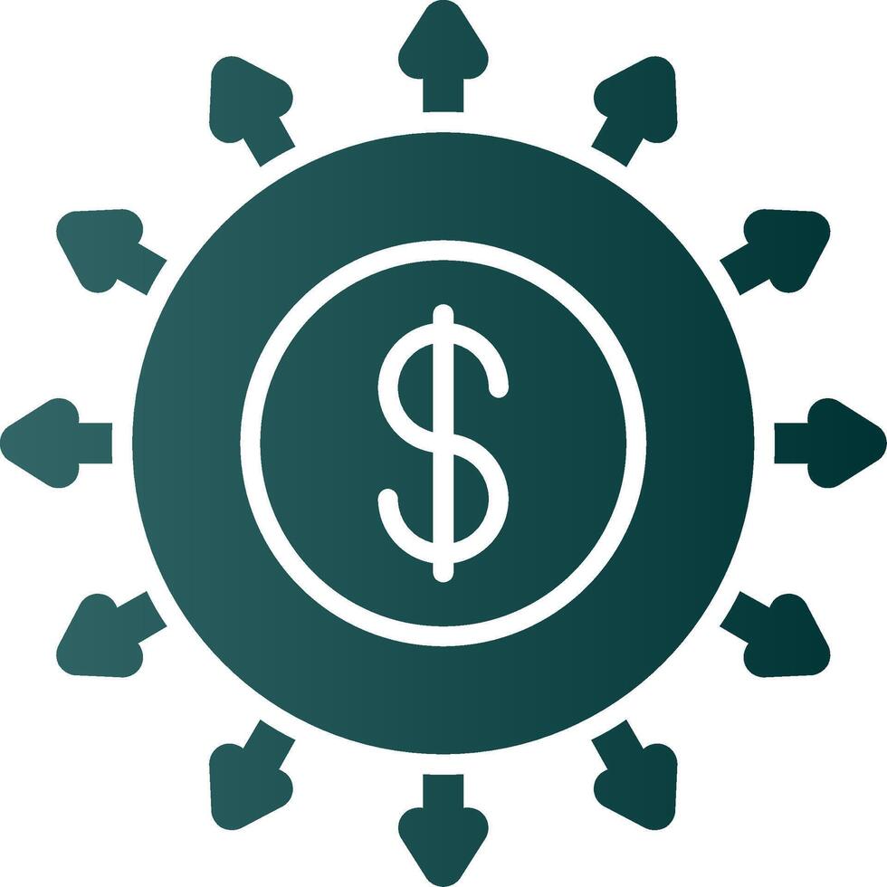 Budget Spending Glyph Gradient Icon vector