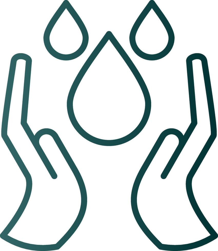 Water Saving Line Gradient Icon vector