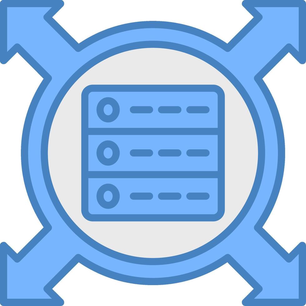 Data Driven Line Filled Blue Icon vector