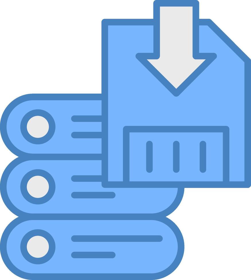 Save Data Line Filled Blue Icon vector