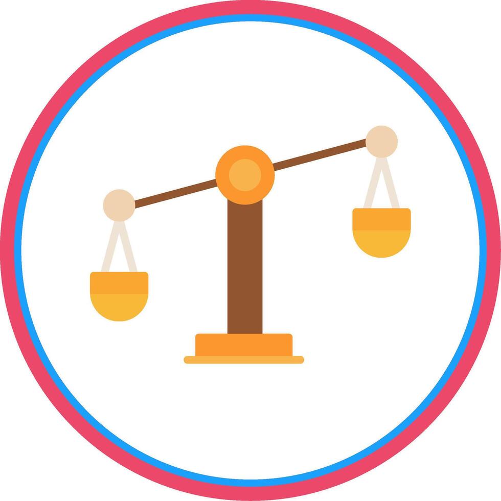 Balance Scale Flat Circle Icon vector