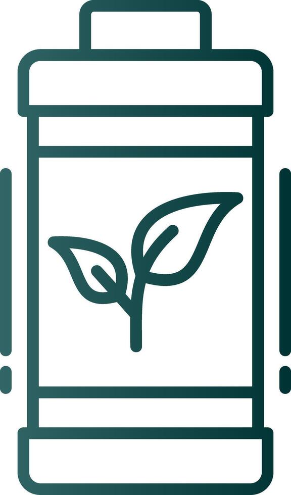 icono de gradiente de línea de batería ecológica vector