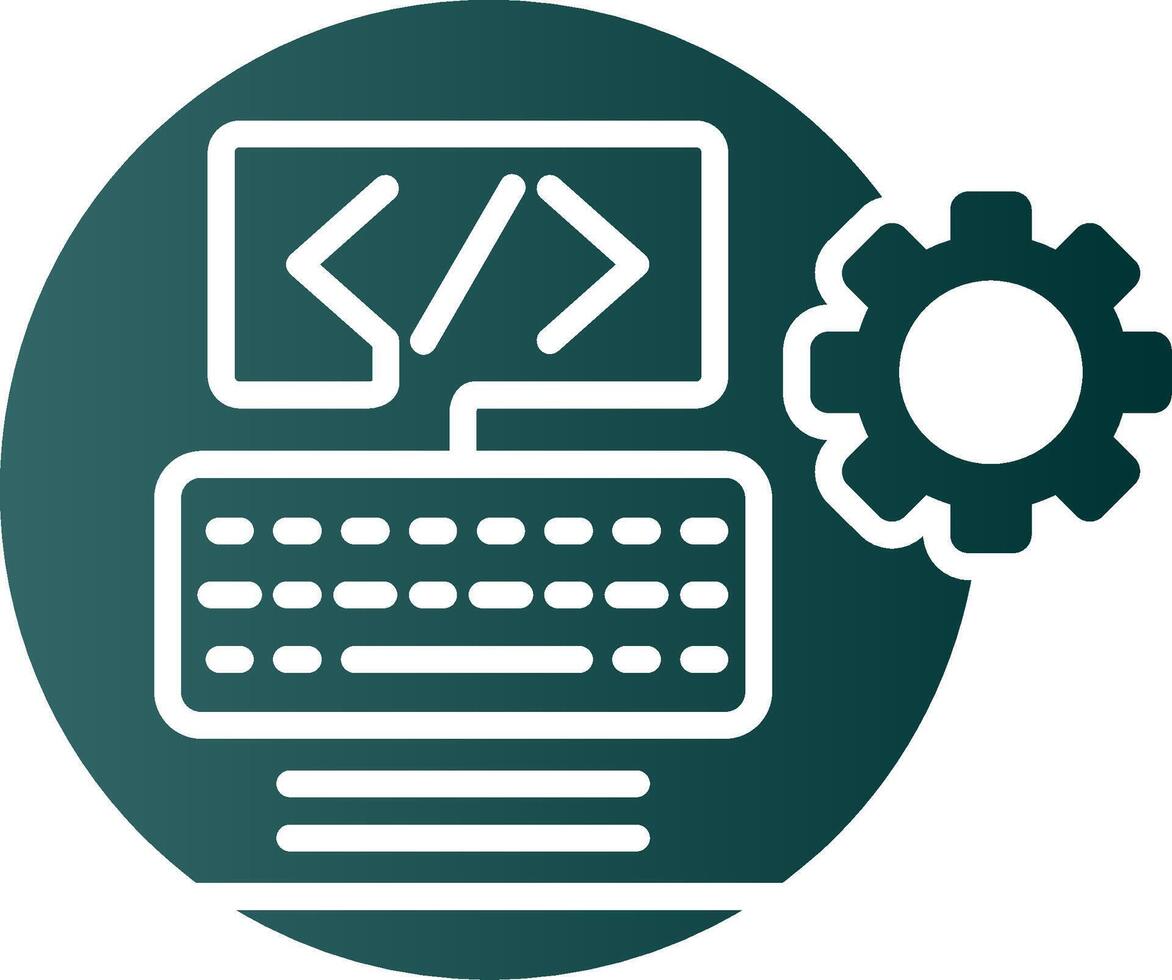 icono de gradiente de glifo de desarrollo web vector