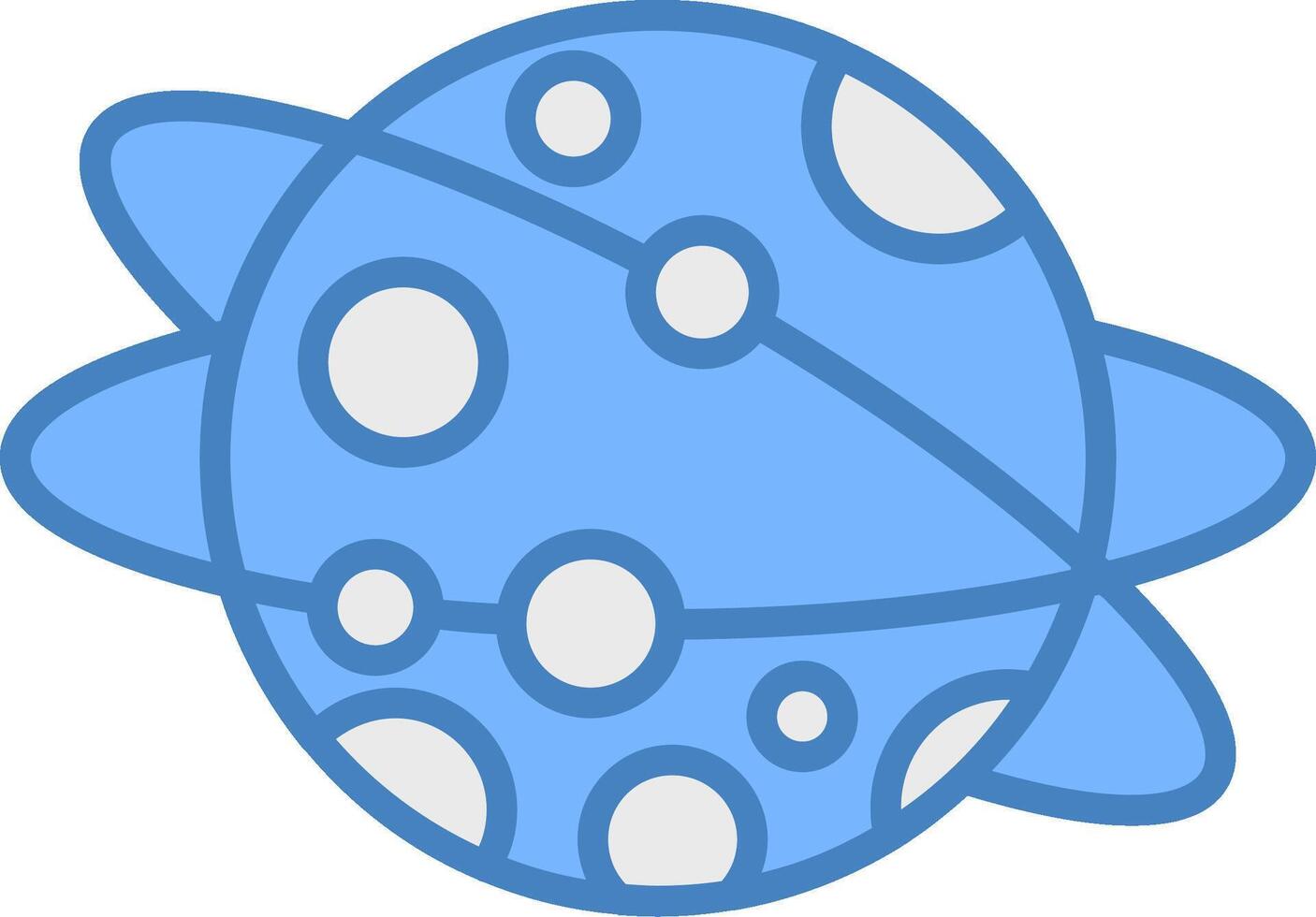 Planet Line Filled Blue Icon vector