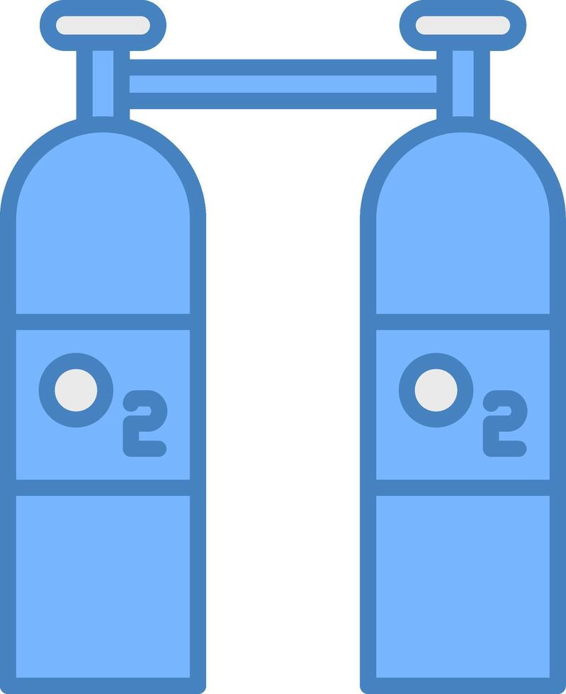 Oxygen Line Filled Blue Icon vector