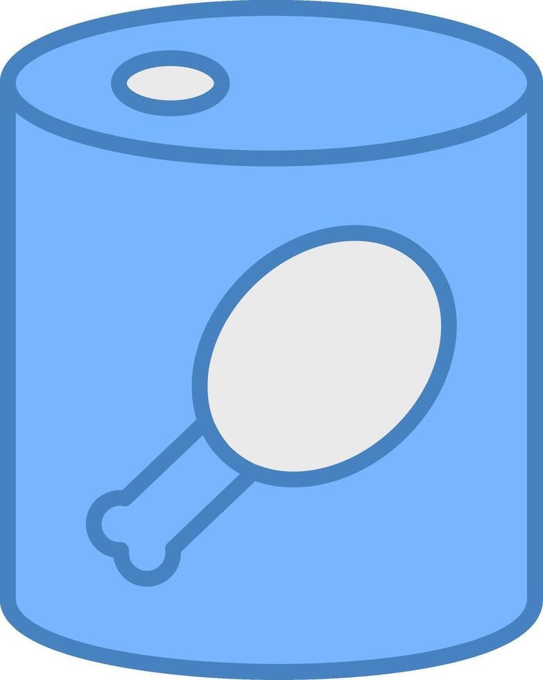 Canned Food Line Filled Blue Icon vector