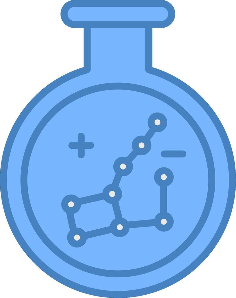 Constellation Line Filled Blue Icon vector