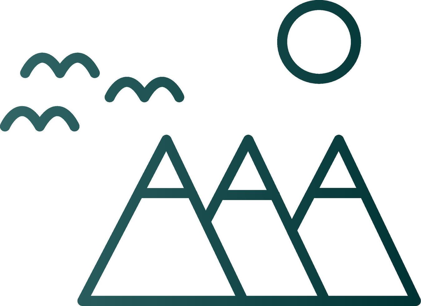 Mountain Line Gradient Icon vector
