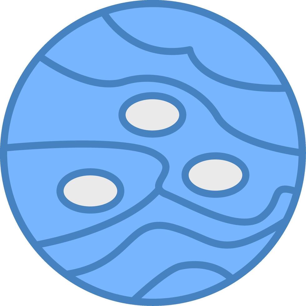 Planet Line Filled Blue Icon vector