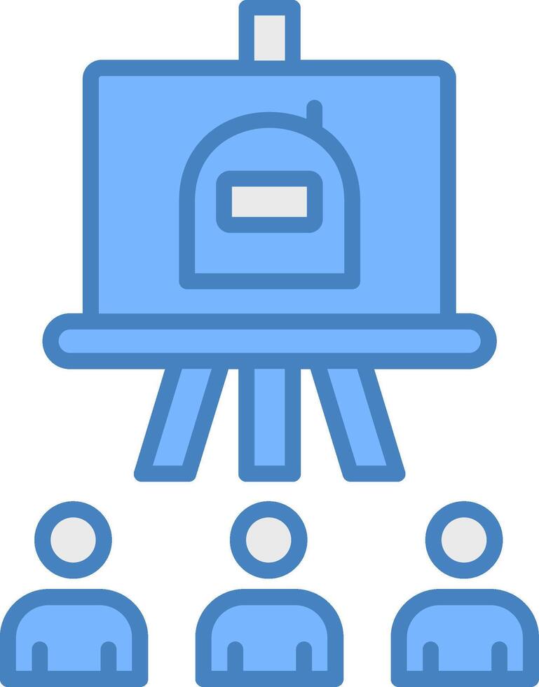 Training Course Line Filled Blue Icon vector