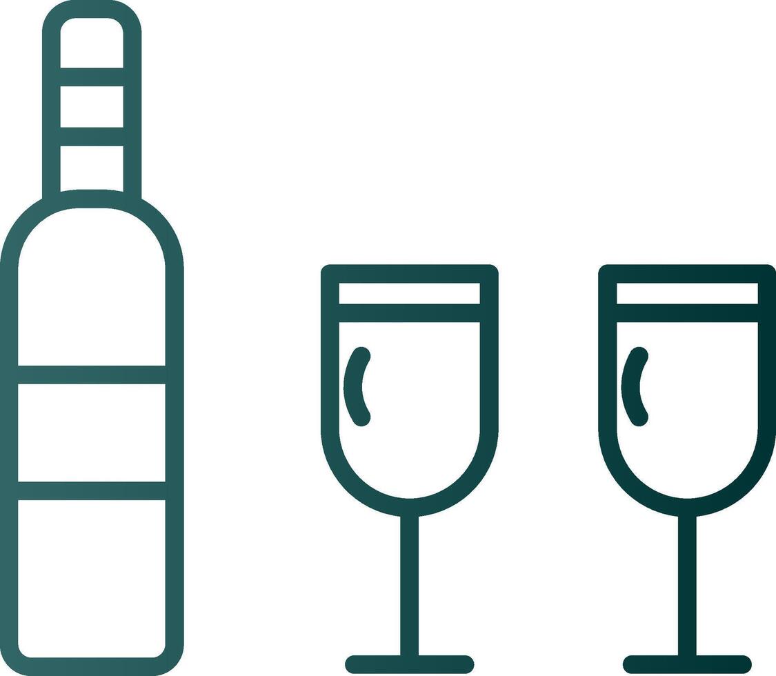 vino línea degradado icono vector