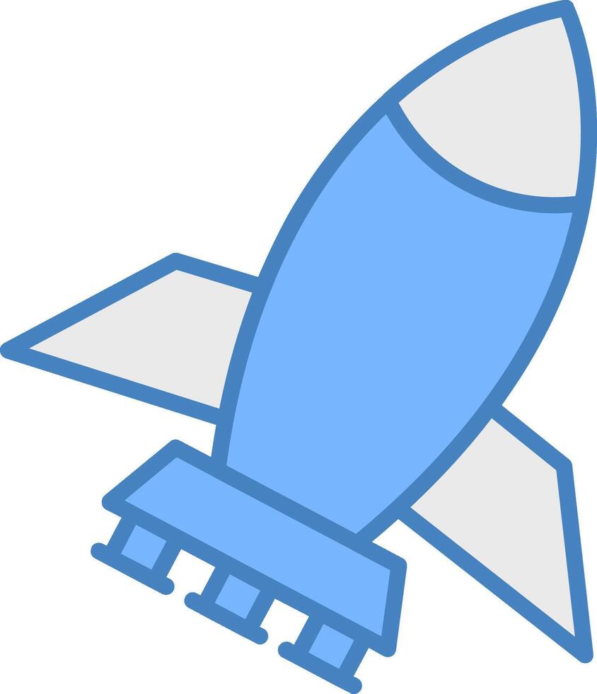 Spacecraft Line Filled Blue Icon vector