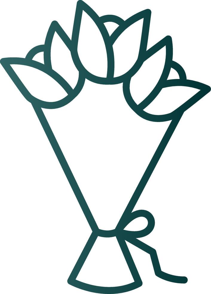 Hand Bouquet Line Gradient Icon vector