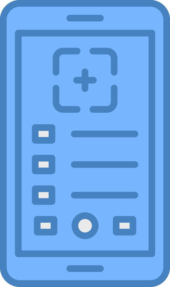 Recording Line Filled Blue Icon vector