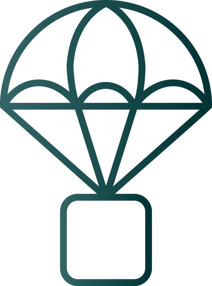 Parachute Line Gradient Icon vector