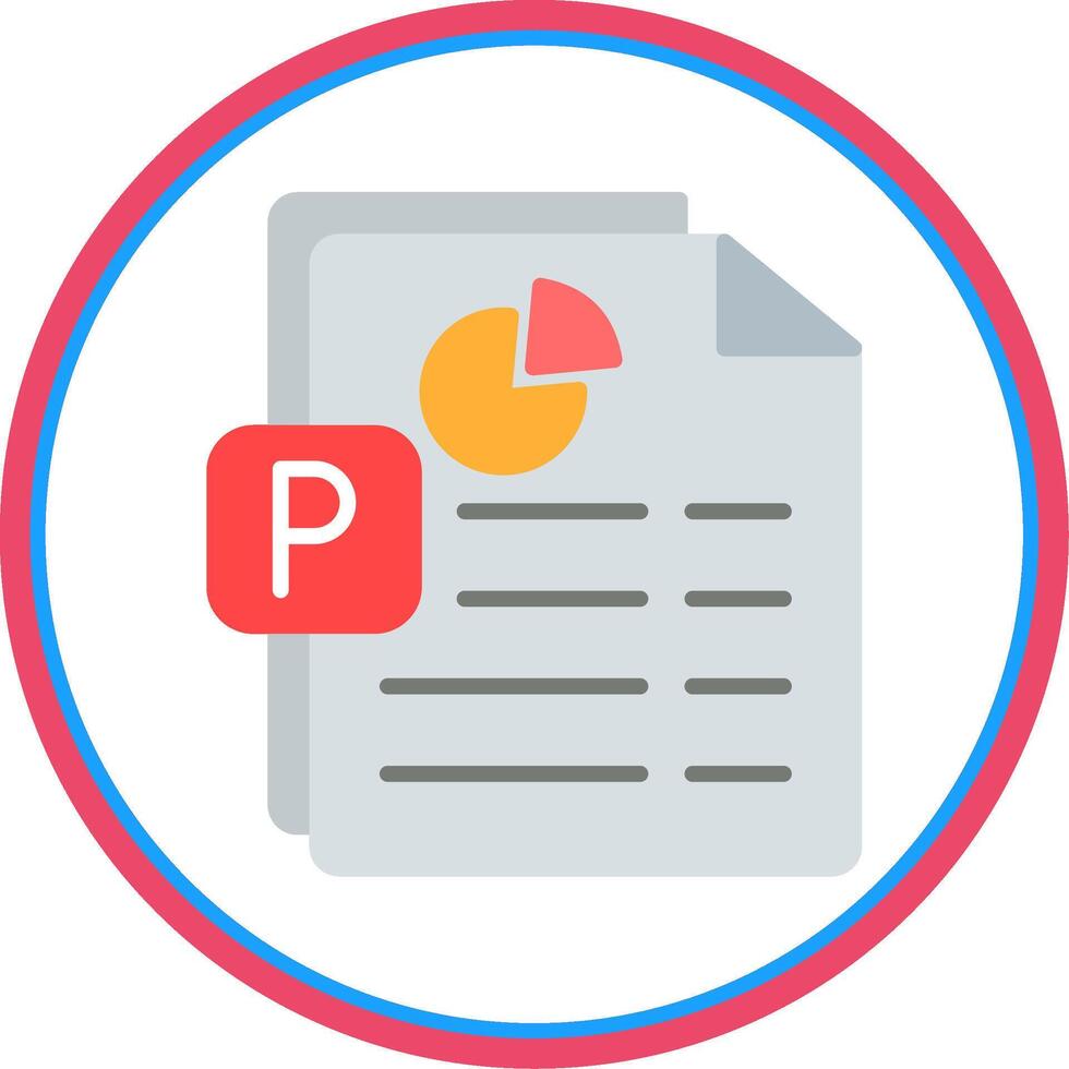 Powerpoint Flat Circle Icon vector