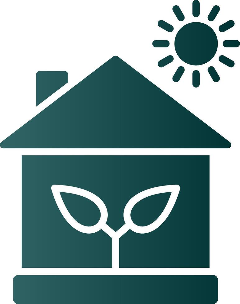 ECological House Glyph Gradient Icon vector