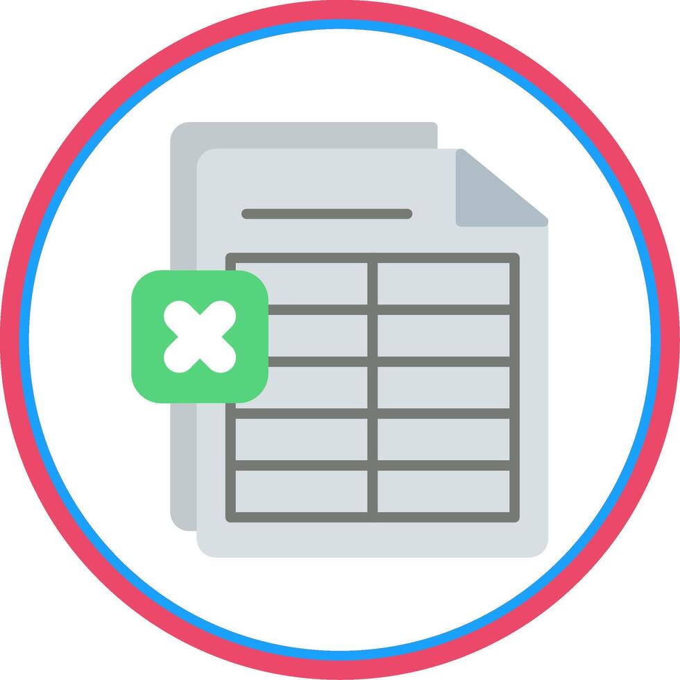 Excel Flat Circle Icon vector