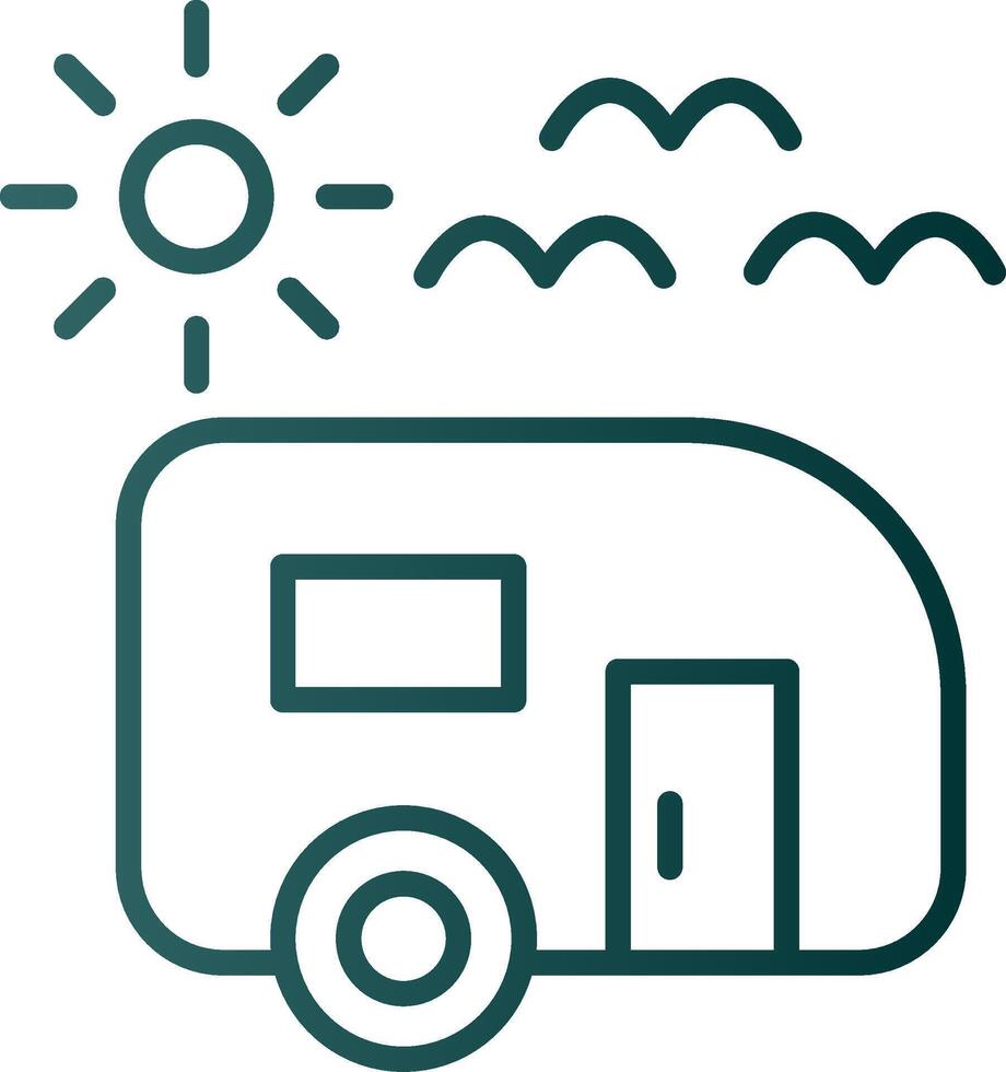 Trailer park Line Gradient Icon vector