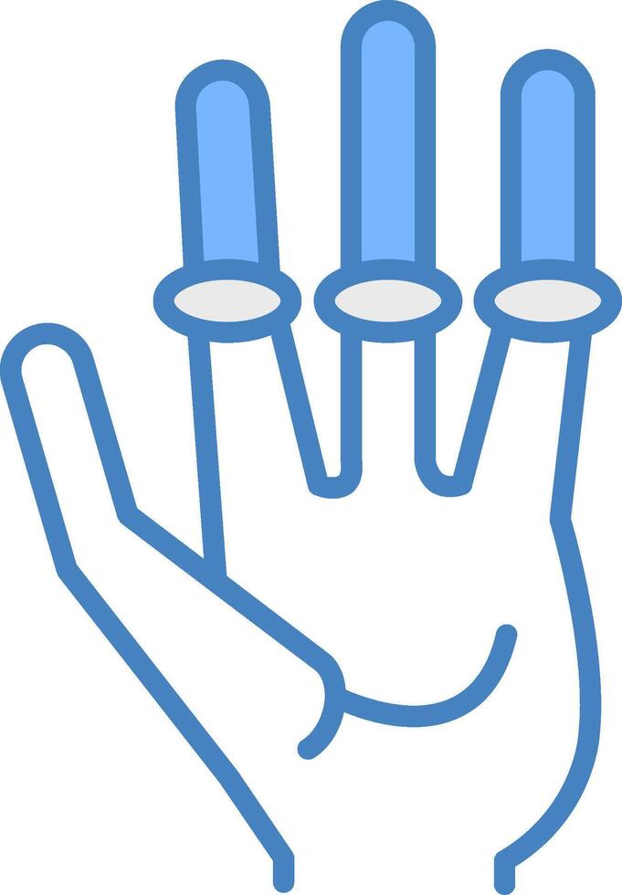 Alien Hand Line Filled Blue Icon vector