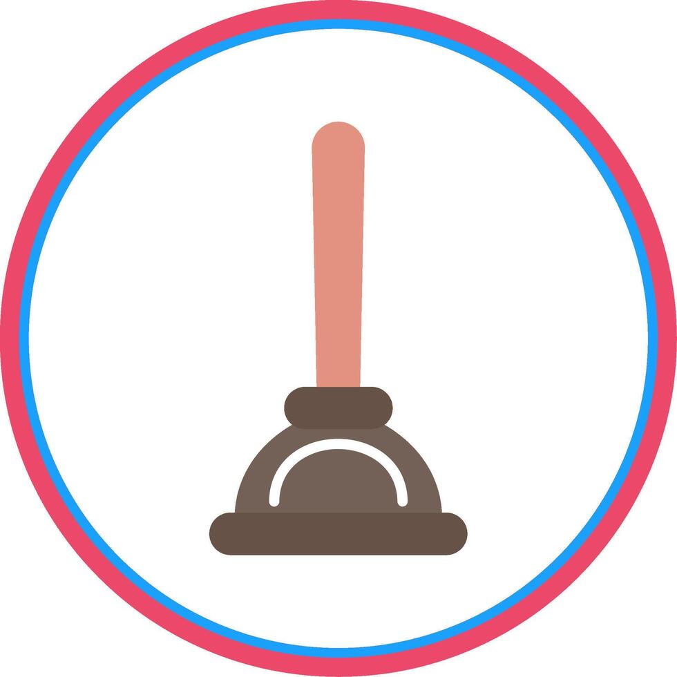 Plunger Flat Circle Icon vector
