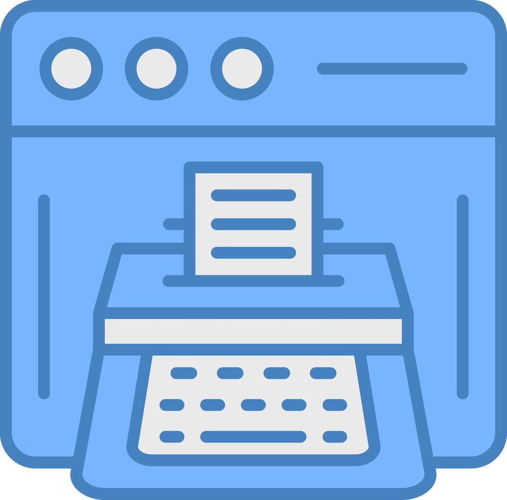 Copywriting Line Filled Blue Icon vector