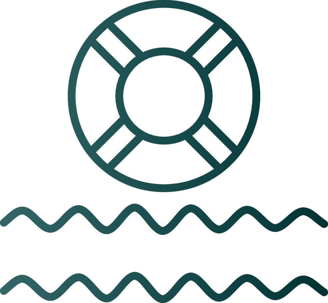 Life Saver Line Gradient Icon vector