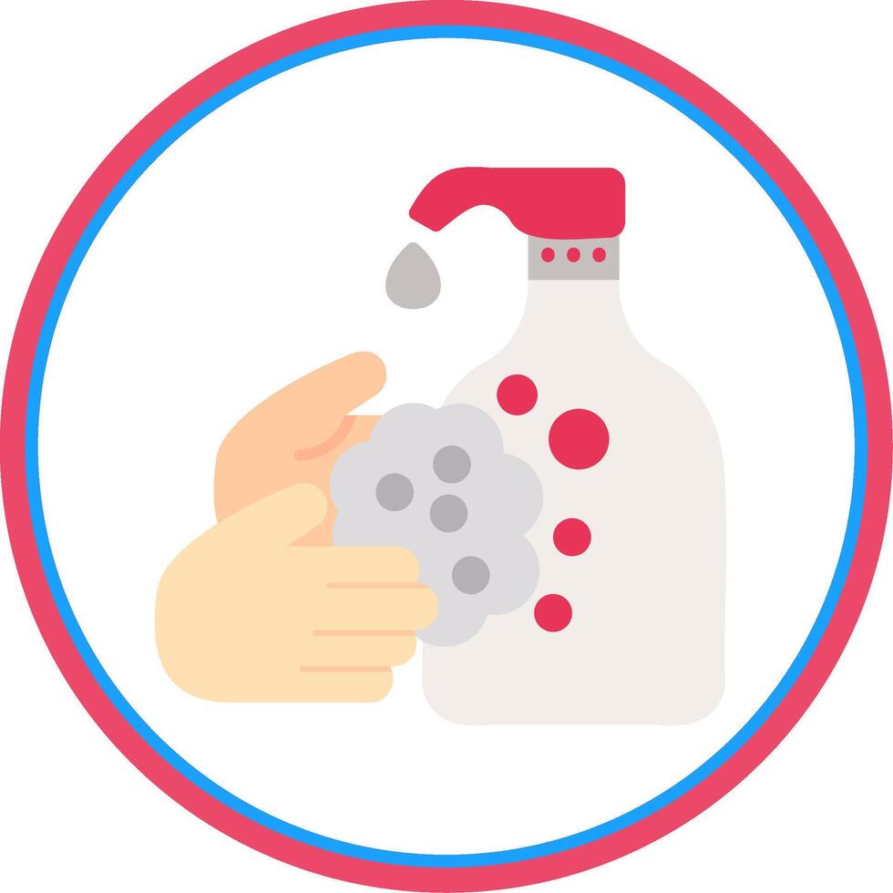 Hand Wash Flat Circle Icon vector