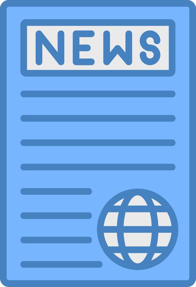 News Report Line Filled Blue Icon vector