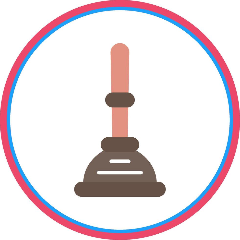 Plunger Flat Circle Icon vector