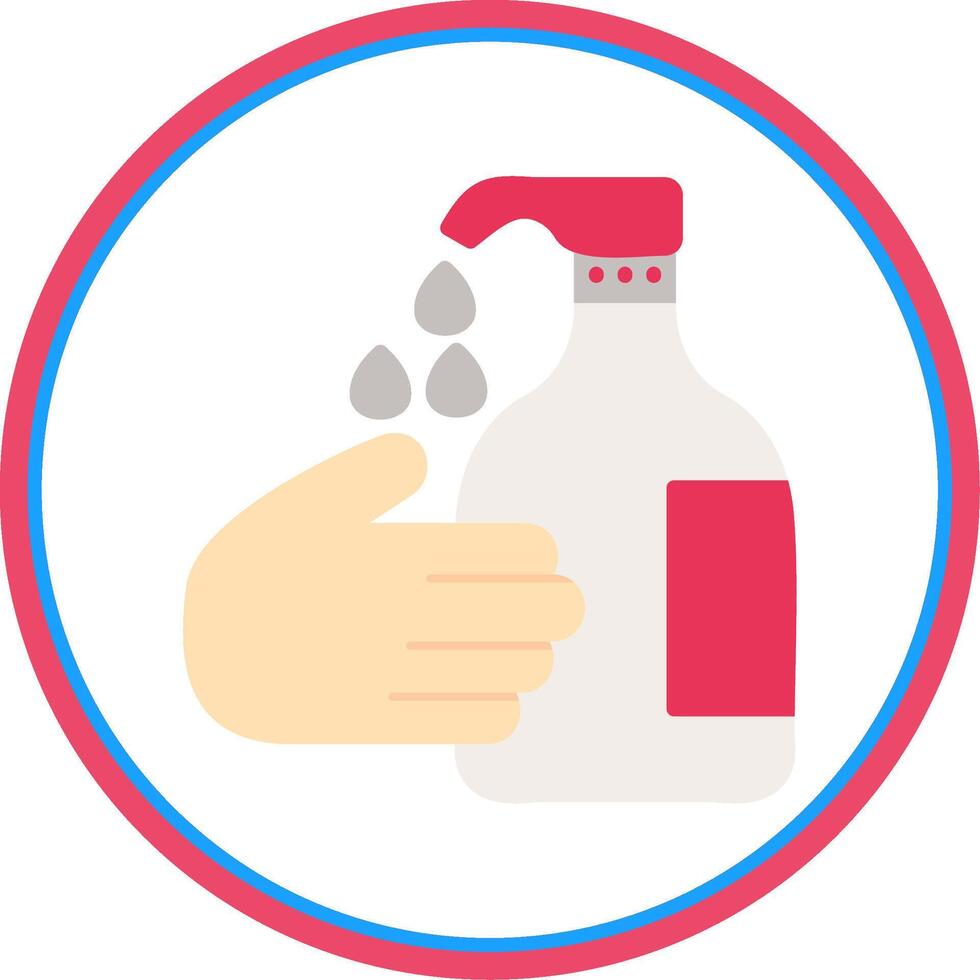 Hand Wash Flat Circle Icon vector